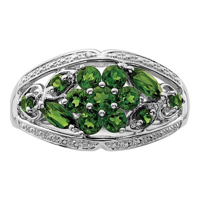 Sterling Silver Chrome Diopside Ring – view 6