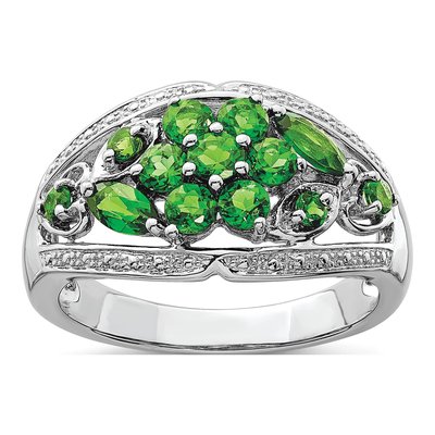 Sterling Silver Chrome Diopside Ring