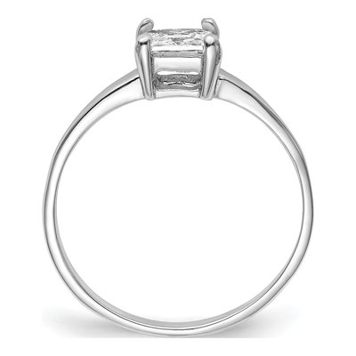 Sterling Silver CZ Princess Solitaire Engagement Ring – view 3