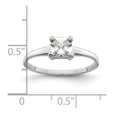 Sterling Silver CZ Princess Solitaire Engagement Ring – view 4