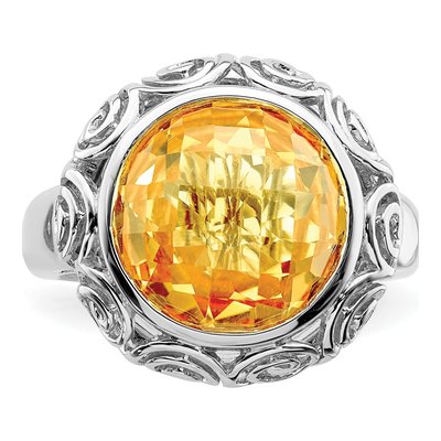 Sterling Silver Citrine Ring – view 6