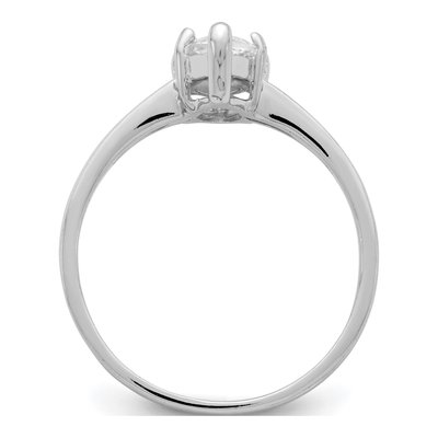 Sterling Silver CZ Marquise Solitaire Engagement Ring – view 3