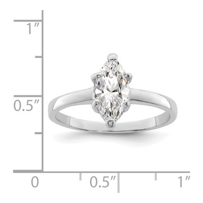 Sterling Silver CZ Marquise Solitaire Engagement Ring – view 4