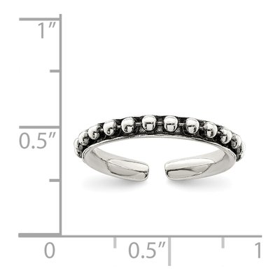 Sterling Silver Beaded Toe Ring – view 4