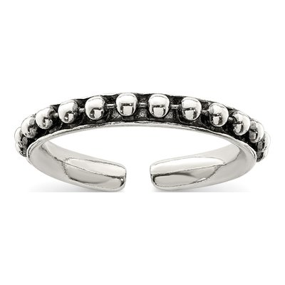 Sterling Silver Beaded Toe Ring