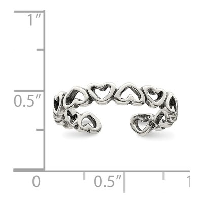 Sterling Silver Antiqued Heart Toe Ring – view 4