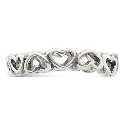 Sterling Silver Antiqued Heart Toe Ring – view 5