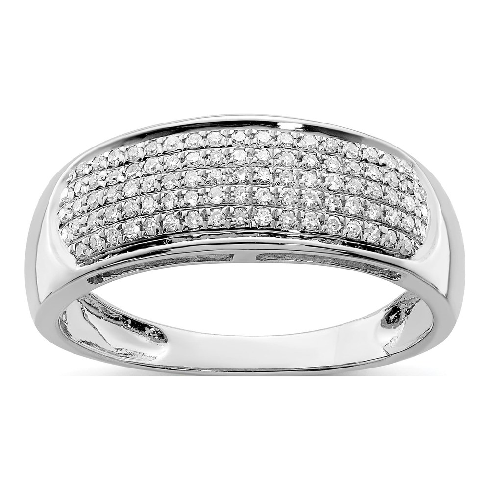 Sterling Silver Rhodium Plated 0.230 ctw (total weight)ct Diamond Ladies Band