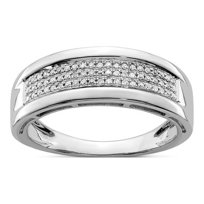 Sterling Silver 0.19 ct tw Diamond Ring