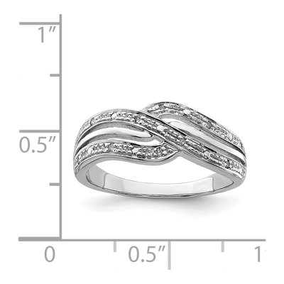 Sterling Silver 1/20 ct tw Diamond Ring – view 4