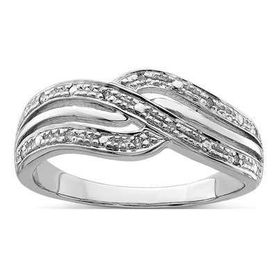 Sterling Silver 1/20 ct tw Diamond Ring