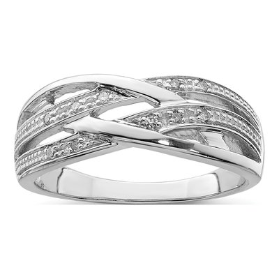 Sterling Silver 1/20 ct tw Diamond Ring