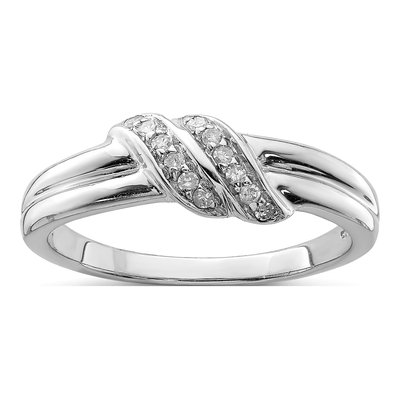 Sterling Silver 1/15 ct tw Diamond Ring