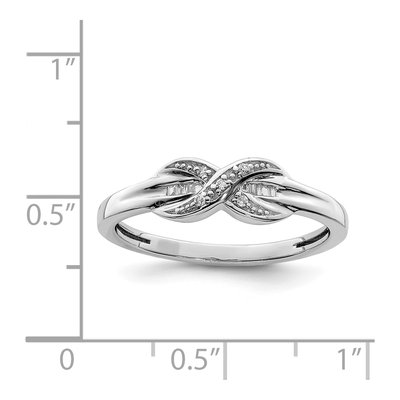 Sterling Silver 1/20 ct tw Diamond Infinity Ring – view 5
