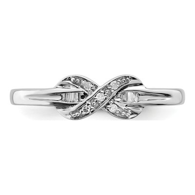 Sterling Silver 1/20 ct tw Diamond Infinity Ring – view 6
