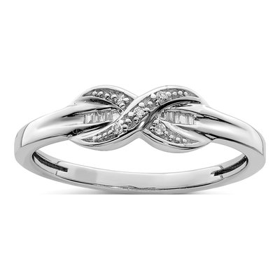 Sterling Silver 1/20 ct tw Diamond Infinity Ring