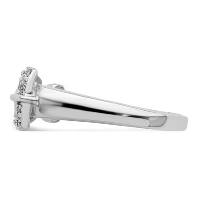 Sterling Silver Diamond Buckle Ring – view 4