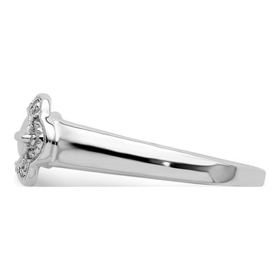 Sterling Silver Diamond Buckle Ring – view 4