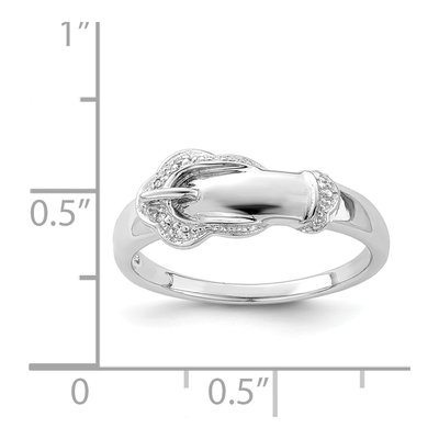 Sterling Silver Diamond Buckle Ring – view 5