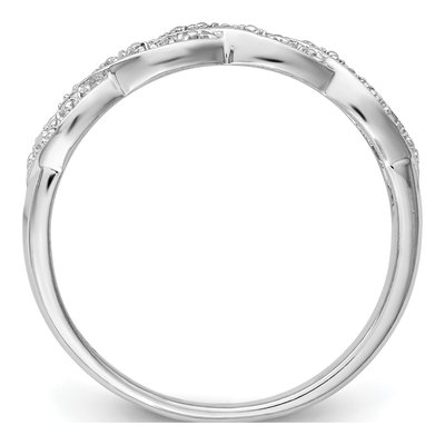 Sterling Silver Diamond Bezel Ring – view 3