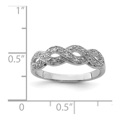 Sterling Silver Diamond Bezel Ring – view 5