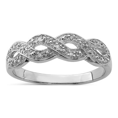 Sterling Silver Diamond Bezel Ring