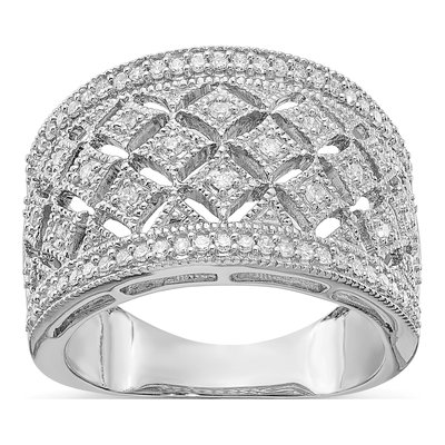 Sterling Silver 0.34 ct tw Diamond Fancy Ring