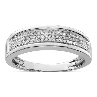 Men's Sterling Silver 1/4 ct tw Diamond Ring