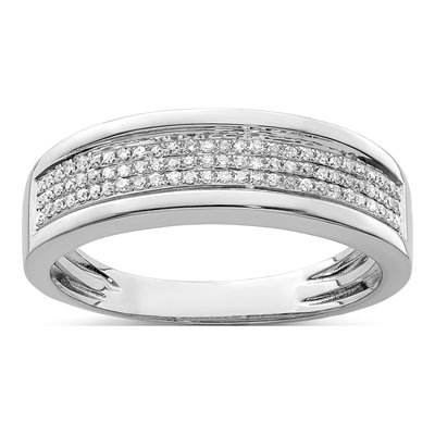 Men's Sterling Silver 0.29 ct tw Diamond Ring