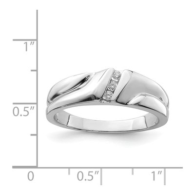 Men's Sterling Silver 1/15 ct tw Diamond Ring – view 4