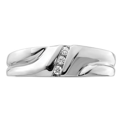 Men's Sterling Silver 1/15 ct tw Diamond Ring – view 6