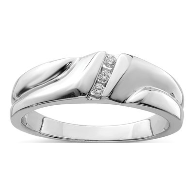 Men's Sterling Silver 1/15 ct tw Diamond Ring