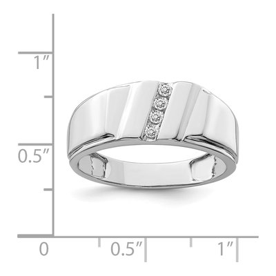 Men's Sterling Silver 1/10 ct tw Diamond Ring – view 5