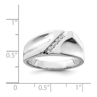 Men's Sterling Silver 1/8 ct tw Diamond Ring – view 5