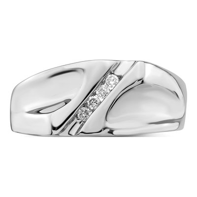 Men's Sterling Silver 1/8 ct tw Diamond Ring – view 6