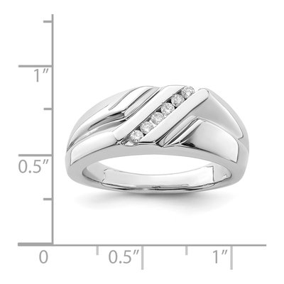 Men's Sterling Silver 1/7 ct tw Diamond Channel Ring – view 5