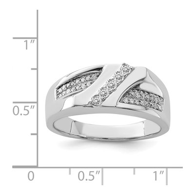 Men's Sterling Silver 1/3 ct tw Diamond Ring – view 5
