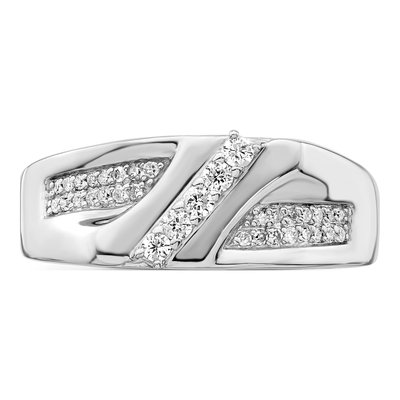 Men's Sterling Silver 1/3 ct tw Diamond Ring – view 6