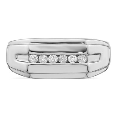 Men's Sterling Silver 1/4 ct tw Diamond Ring – view 5