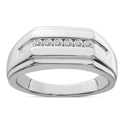 Men's Sterling Silver 1/4 ct tw Diamond Ring