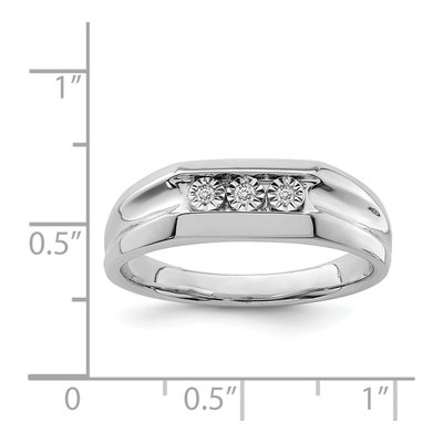 Men's Sterling Silver Diamond Ring – view 5