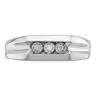 Men's Sterling Silver Diamond Ring – view 6