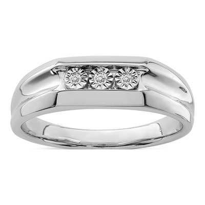 Men's Sterling Silver Diamond Ring