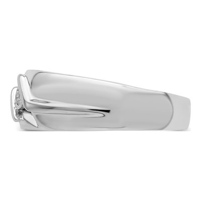 Men's Sterling Silver 1/20 ct tw Diamond Ring – view 4