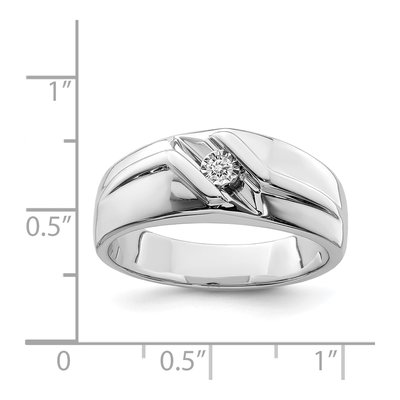 Men's Sterling Silver 1/20 ct tw Diamond Ring – view 5