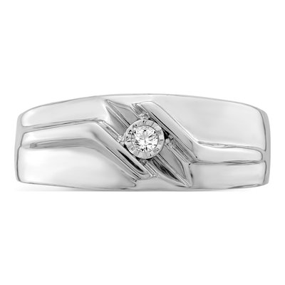 Men's Sterling Silver 1/20 ct tw Diamond Ring – view 6