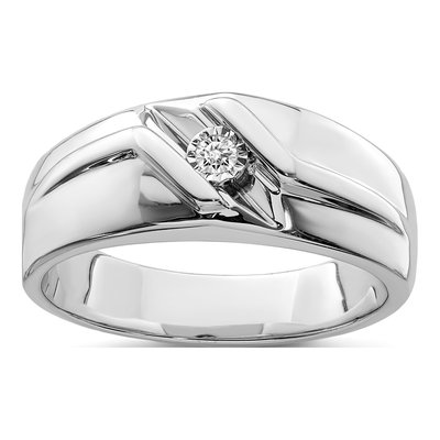 Men's Sterling Silver 1/20 ct tw Diamond Ring