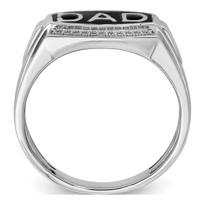 Men's Sterling Silver 0.09 ct tw Diamond DAD Ring – view 3