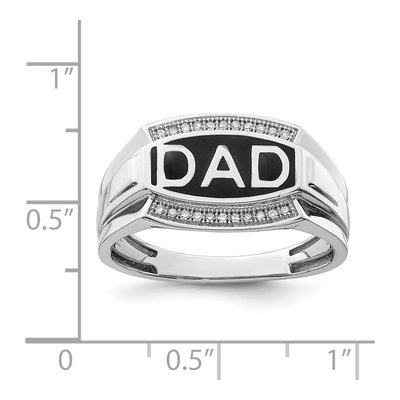 Men's Sterling Silver 0.09 ct tw Diamond DAD Ring – view 5