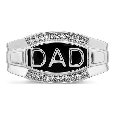 Men's Sterling Silver 0.09 ct tw Diamond DAD Ring – view 6